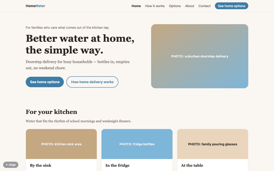 Homepage of House Water